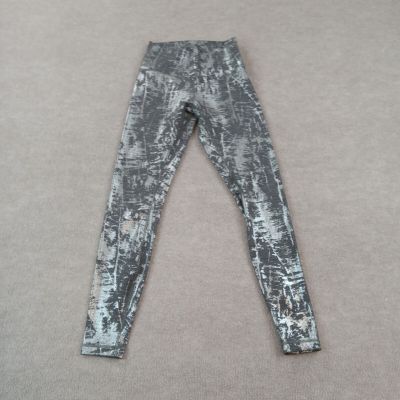 Lululemon Leggings Women Sz 6 Gray Running Causal Comfort Abstract Shiny Stretch